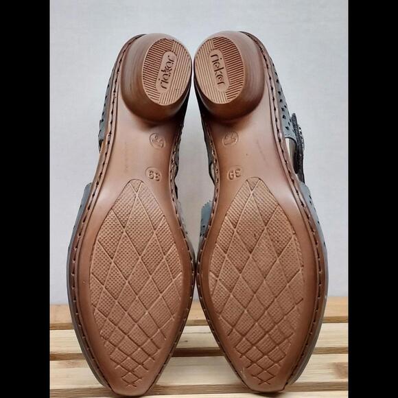 Rieker Womens | Blue | Leather MirJam Mary Jane Shoes Size 8.5 (39) - Picture 4 of 11